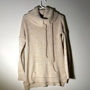 Women’s Beige Cowel Neck Knit Sweater Size Large
